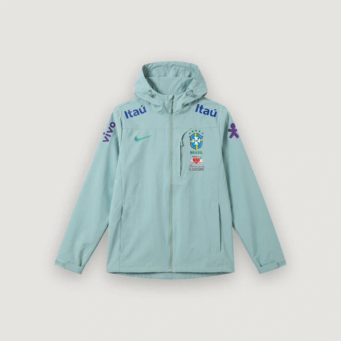 Brasilien Windbreaker mit Kapuze – Mintgrün